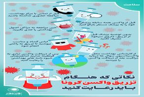 اینفوگرافی: نکاتی که هنگام تزریق واکسن کرونا باید رعایت کنید