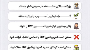 هشت حقیقت مهم درمورد اثرات کمبود ویتامین B12