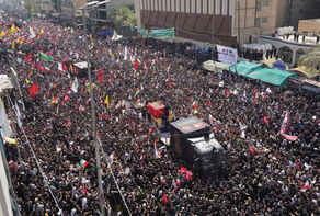 مراسم تشييع جثمان قائد الثورة الشهيد في العراق